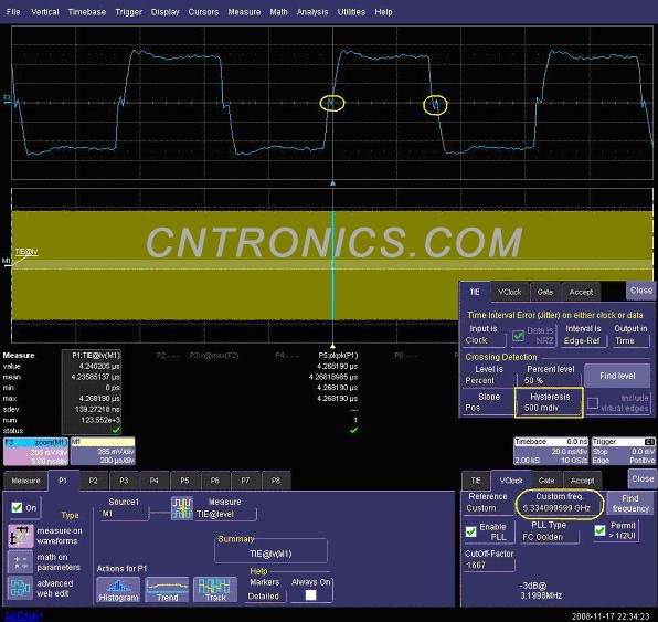 图三 使用TIE的缺省设置，Hysteresis值为500mdiv 