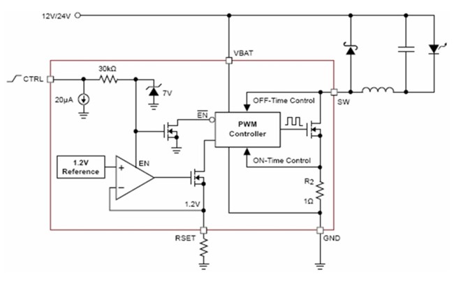 图5：CAT4201 1-3 W DC-DC LED方案