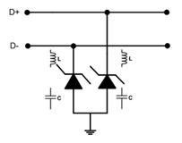 低电容ESD?；? /><br />
<strong>特性/优势<br />
</strong>0.4 pF ESD保护<br />
流经高速线路上的布线<br />
业界领先的低钳位电压<br />
<br />
&nbsp;&nbsp;&nbsp;&nbsp;&nbsp;&nbsp;&nbsp;&nbsp;&nbsp; <img width=