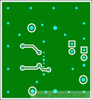 图8：两层板布线(底层)，器件为TDFN封装