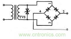 图1：双向TVS在交流电路中的应用电路