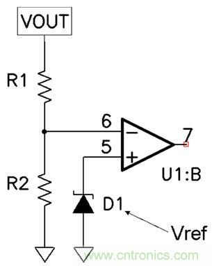 输出精度是分压器比、基准精度和误差放大器补偿的函数