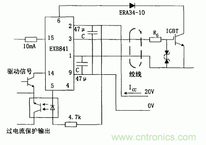 解读各种IGBT驱动电路和IGBT?；し椒? /></div>
<strong>下页内容：M57959L/M57962L厚膜驱动电路</strong><br />
[page]<br />
<strong>第二种 M57959L/M57962L厚膜驱动电路</strong><br />
<br />
M57959L/M57962L厚膜驱动电路采用双电源(+15V，-10V)供电，输出负偏压为-10V，输入输出电平与TTL电平兼容，配有短路/过载?；ず?封闭性短路?；すδ?，同时具有延时?；ぬ匦?。其分别适合于驱动1200V/100A、600V/200A和1200V/400A、600V/600A及其以下的 IGBT。M57959L/M57962L在驱动中小功率的IGBT时，驱动效果和各项性能表现优良，但当其工作在高频下时，其脉冲前后沿变的较差，即信 号的最大传输宽度受到限制。且厚膜内部采用印刷电路板设计，散热不是很好，容易因过热造成内部器件的烧毁。<br />
<br />
日本三菱公司的M57959L集成IGBT专用驱动芯片它可以作为600V/200A或者1200V/100A的IGBT驱动。其最高频率也达40KHz，采用双电源 供电(+15V和-15V)输出电流峰值为±2A，M57959L有以下特点:<br />
<br />
(1) 采用光耦实现电器隔离，光耦是快速型的，适合20KHz左右的高频开关运行，光耦的原边已串联限流电阻，可将5V电压直接加到输入 侧。<br />
(2) 如果采用双电源驱动技术，输出负栅压比较高，电源电压的极限值为+18V/-15V，一般取+15V/-10V。<br />
(3) 信号传输延迟时间短，低电平—高电平的传输延时以及高电平—低电平的传输延时时间都在1。5μs以下。<br />
(4) 具有过流保护功能。M57962L通过检测IGBT的饱和压降来判断IGBT是否过流，一旦过流，M57962L就会将对IGBT实施软关断，并输出过 流故障信号。<br />
(5) M57959的内部结构如图所示，这一电路的驱动部分与EXB系列相仿，但是过流保护方面有所不同。过流检测仍采用电压采样，电路特 点是采用栅压缓降，实现IGBT软关断，<br />
<br />
避免了关断中过电压和大电流冲击;另外，在关断过程中，输入控制信号的状态失去作用，既?；す?断是在封闭状态中完成的。当保护开始时，立即送出故障信号，目的是切断控制信号，包括电路中其它有源器件。<br />
<br />
<div style=