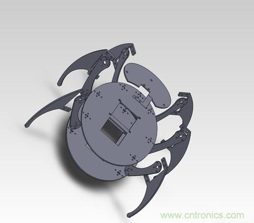 DIY:“甲壳虫”机器人3D 模拟图