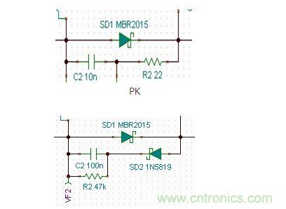 整流二极管电压波形(RC吸收)