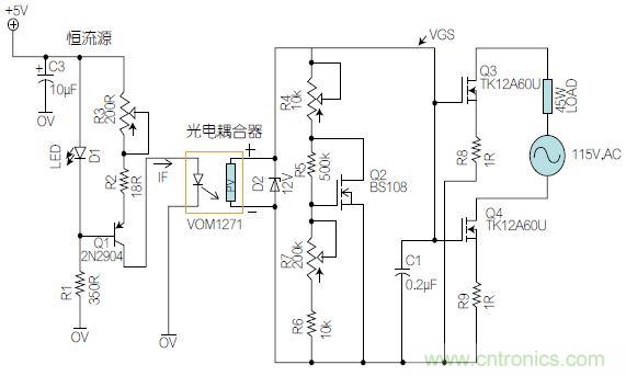 图1：基于有源器件的线性区域进行功率控制。