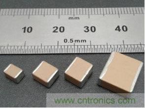 StackiCap的各规格产品尺寸：1812，2220，2225和3640