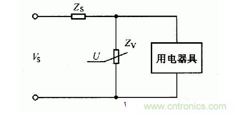 压敏电阻器组成的?；さ缏飞杓? width=