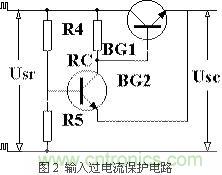  直流开关电源?；さ缏返缭捶桨? /></div>
<br />
直流开关电源中开关稳压器的过电压?；ぐㄊ淙牍缪贡；ず褪涑龉缪贡；?。如果开关稳压器所使用的未稳压直流电源（诸如蓄电池和整流器）的电压如果过高，将导致开关稳压器不能正常工作，甚至损坏内部器件，因此开关电源中有必要使用输入过电压?；さ缏贰?br />
<br />
图3为用晶体管和继电器所组成的?；さ缏?，在该电路中，当输入直流电源的电压高于稳压二极管的击穿电压值时，稳压管击穿，有电流流过电阻R，使晶体管T导通，继电器动作，常闭接点断开，切断输入。输入电源的极性保护电路可以跟输入过电压?；そ岷显谝黄穑钩杉员；ぜ鹩牍缪贡；さ缏?。<br />
<br />
<div style=