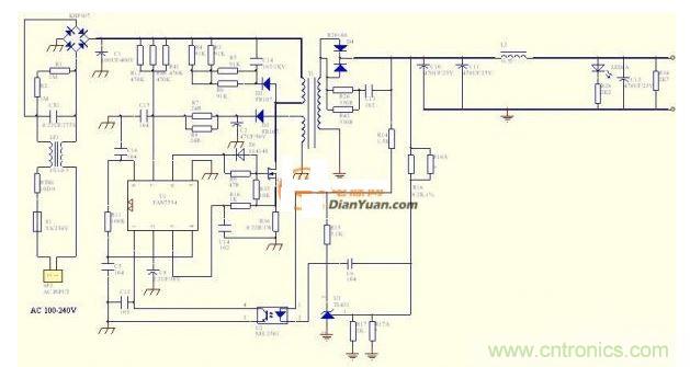 采用FAN7554的适配器电路图