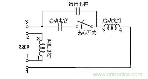 双值电容异步电动机倒顺接线图