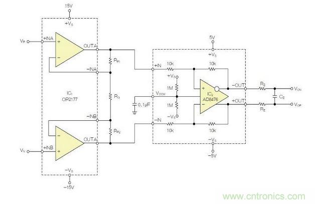 低功耗全差分仪表放大器电路的实现方式
