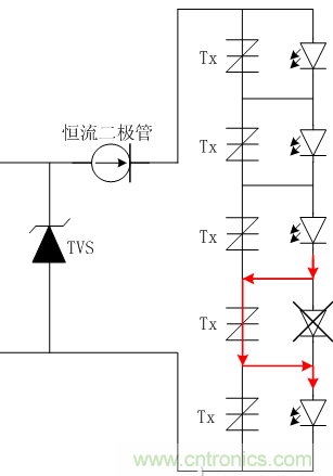 LED灯串起防护示意图