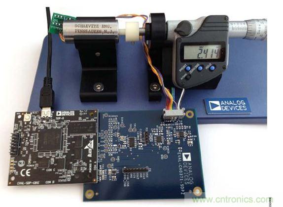 EVAL-CN0371-SDPZ电路板连接EVAL-SDP-CB1Z SDP-B板和LVDT（核心连接精密应变计接头）