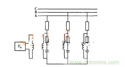 利用放电线圈构成的零序电压?;そ酉咄? width=
