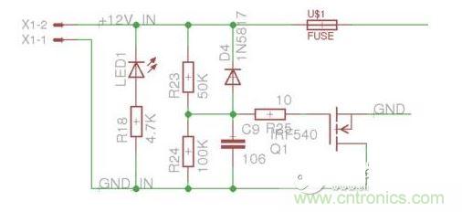 电源的极性接反