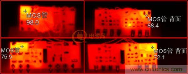 电源热?？樯杓? /><br />
 </div>
热设计时，还须注意：<br />
<br />
1、对于宽压输入的电源?？?，高压输入和低压输入的发热点和热量分布完全不同，需全面评估。短路?；な钡姆⑷鹊愫腿攘糠植家惨拦?。<br />
<br />
2、在灌封类电源?？橹校喾饨菏且恢至己玫牡既鹊牟牧?。模块内部元件的表面温升会进一步降低。即便如此，我们仍要测试高温环境下内部元件的表面温升，来确保模块的可靠性。<br />
<br />
<strong>相关阅读：<br />
<br />
<a href=