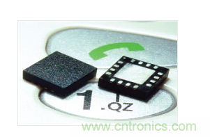  MEMS加速度计，封装尺寸为4mm × 4mm × 1.45mm。