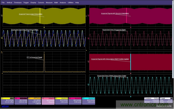 如果采样率是信号频率的倍数，那么每个周期的采样点都在(或靠近)相同的相位点，因而显示出来的图形看起来像是调制过的一样。