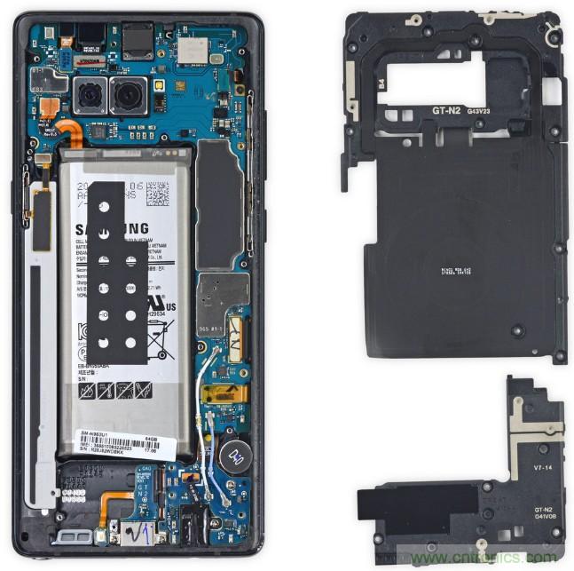三星Note 8拆解，?？榛?分离式设计成趋势？