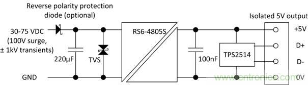 使用RECOM DC/DC转换器作为USB充电器 使用RECOM DC/DC转换器作为USB充电器