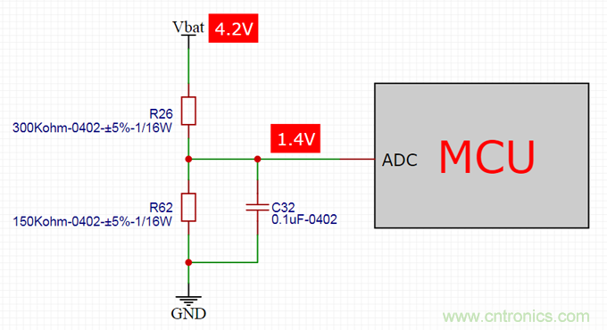 电池电压侦测电路“踩坑”：分压电阻的精度竟然是5%，不是1%