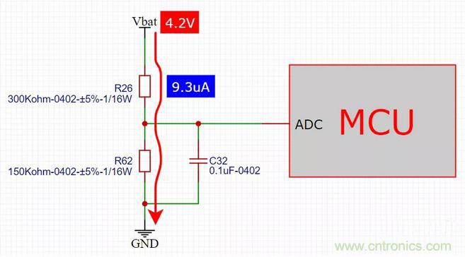 电池电压侦测电路“踩坑”：分压电阻的精度竟然是5%，不是1%