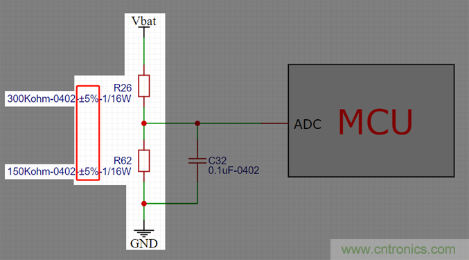 电池电压侦测电路“踩坑”：分压电阻的精度竟然是5%，不是1%