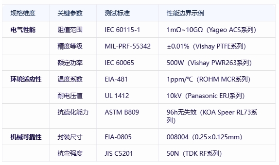 电阻器分类、规格要素及全球头部厂商对比分析