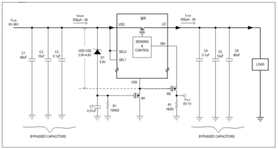 扩大40年期电源电压范围，从<300uA到3A无电阻电流检测解决方案