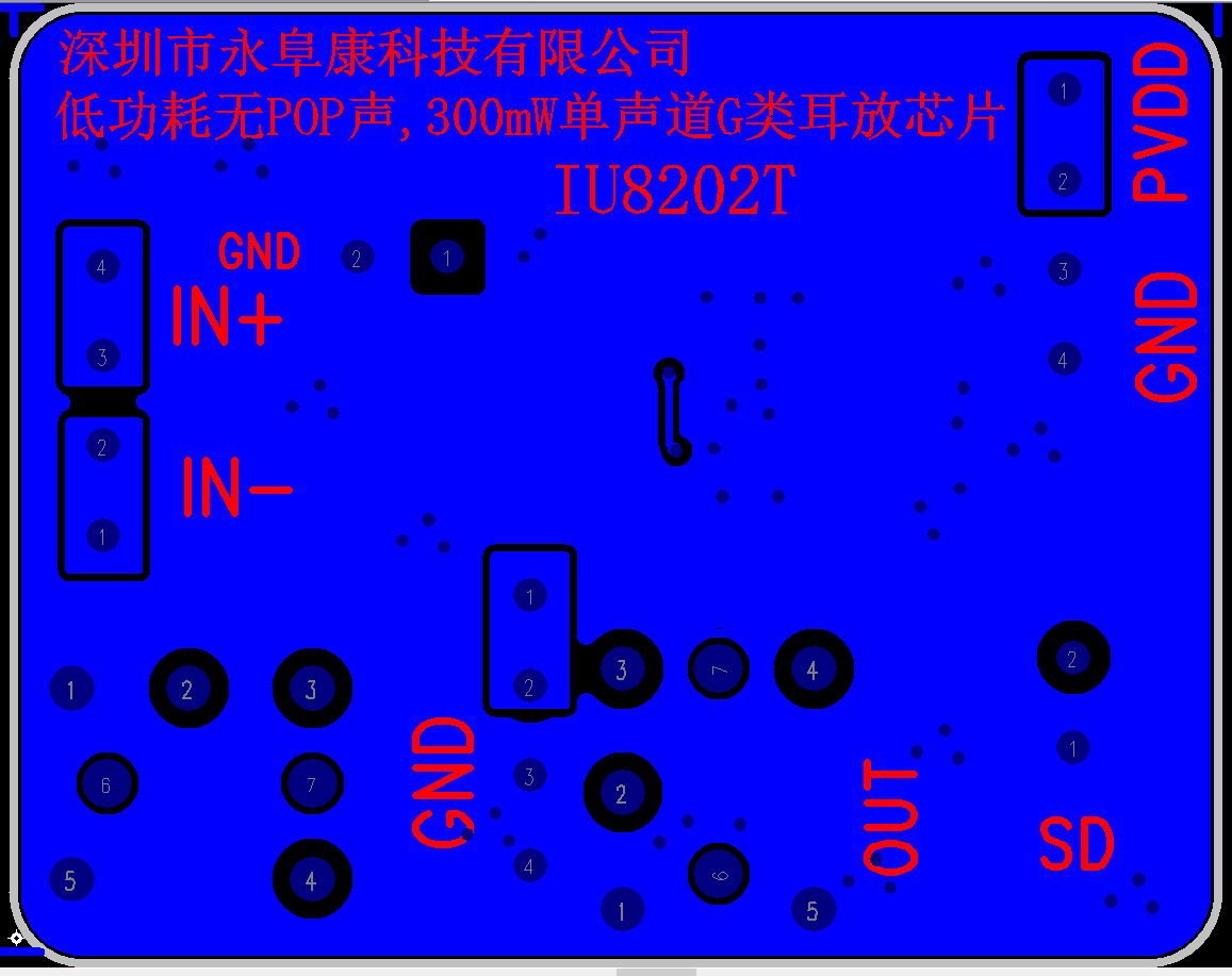 IU8202 适用于OWS耳机的无POP声超低功耗400mW单声道G类耳放IC方案