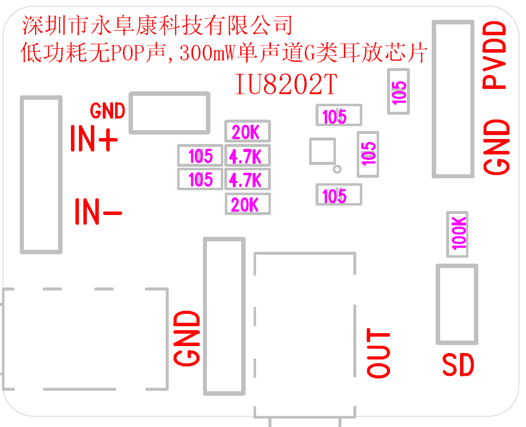IU8202 适用于OWS耳机的无POP声超低功耗400mW单声道G类耳放IC方案