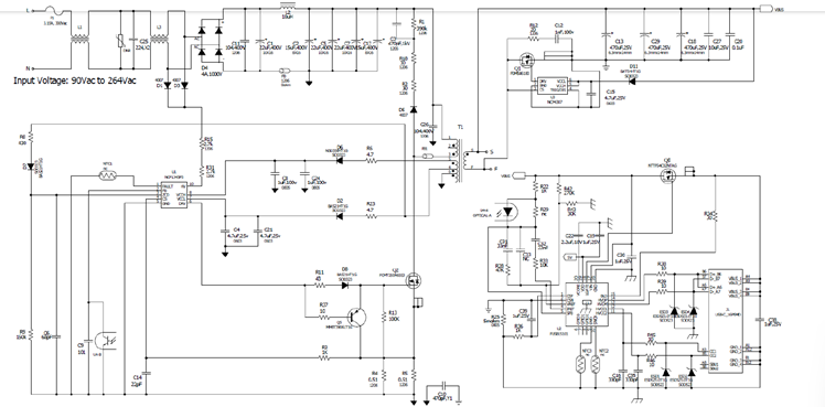 安森美NCP1345用于离线 USB-PD 和 USB Type-C 电源转换器的高度集成准谐振反激式方案