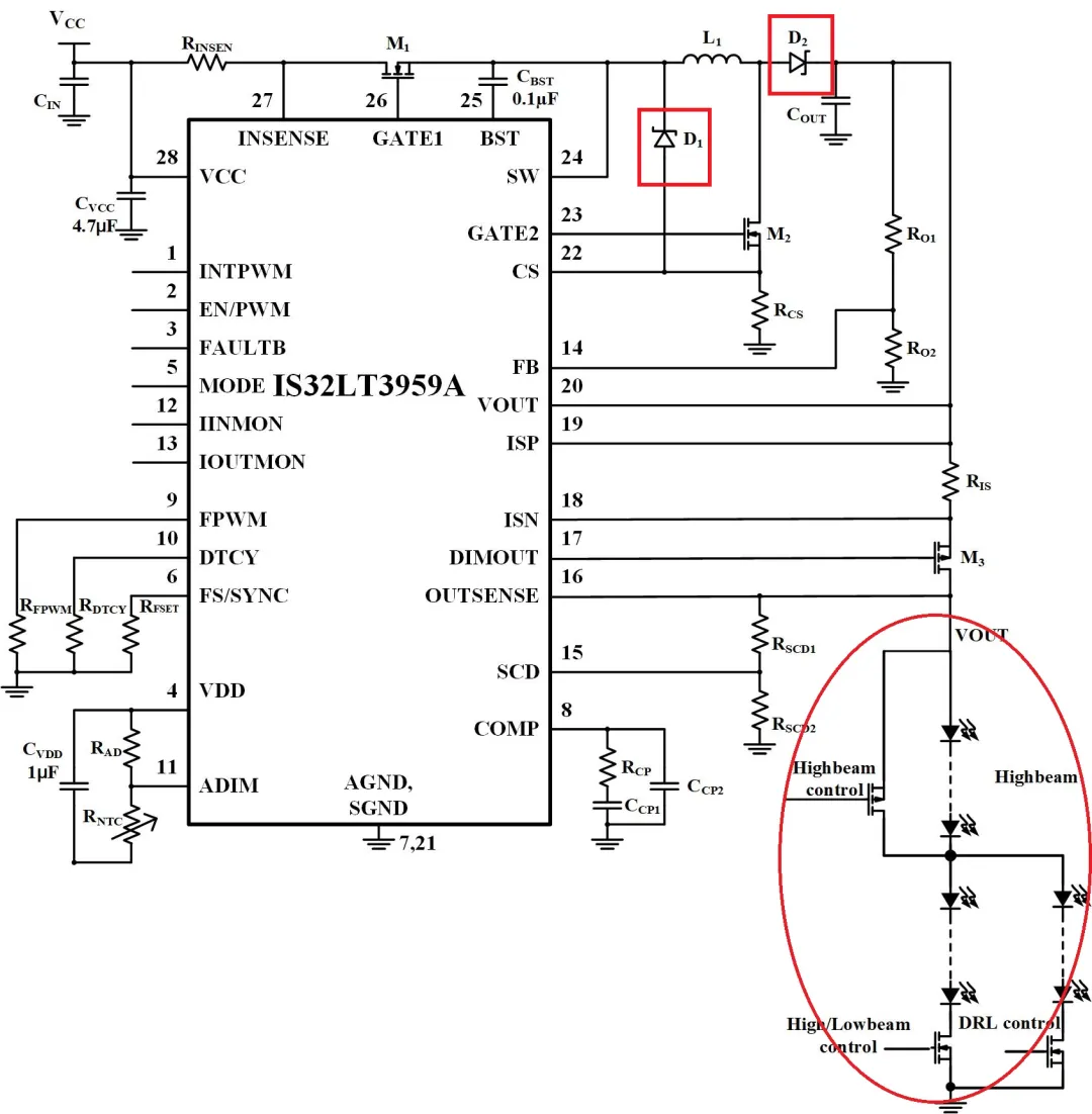 如何解决单芯片驱动HB/LB/DRL,LED负载切换电流过冲？